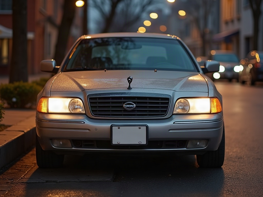 A photorealistic silver everyday commuter sedan — AI car build by @montheureux