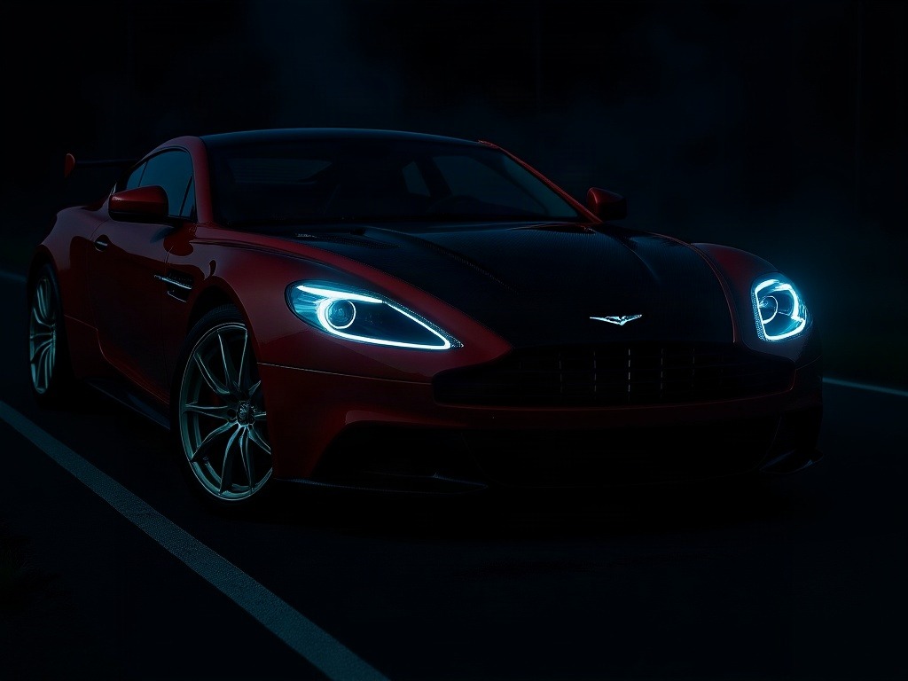 Add glowing angel-eye halo rings to the headlights — AI car build by @king