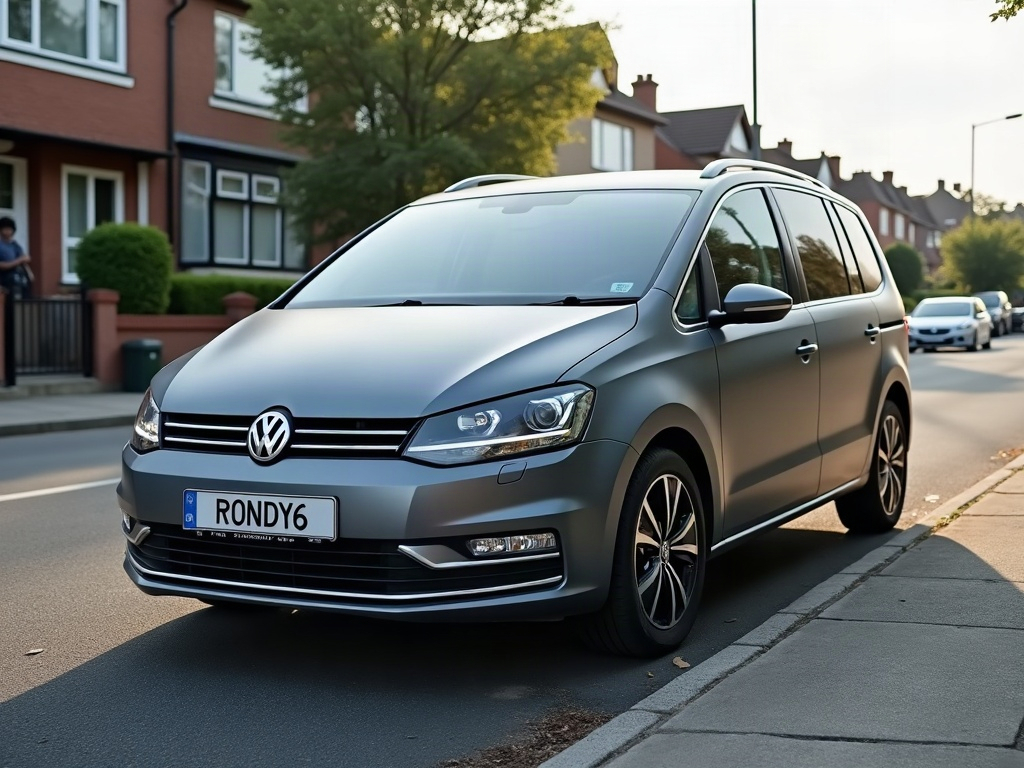 A photorealistic matte grey seven-seater family MPV — AI car build by @rondy6