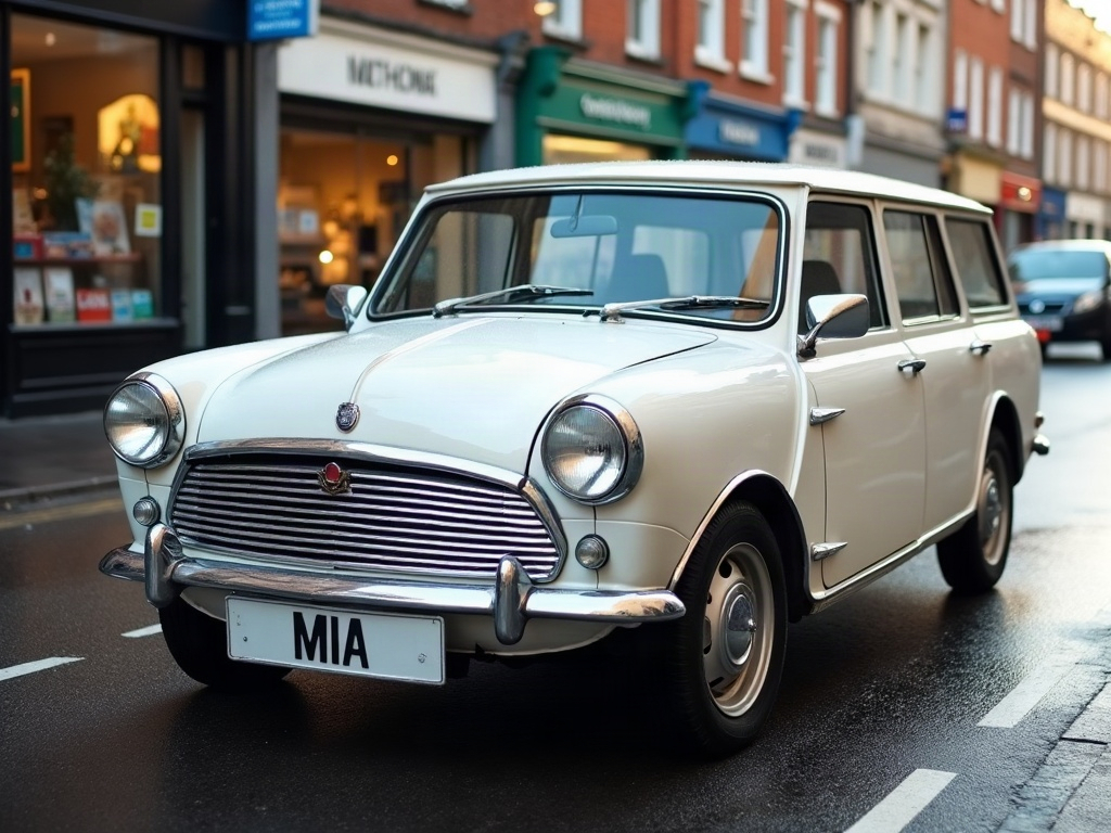 A photorealistic white high-roof estate — AI car build by @francesconegri
