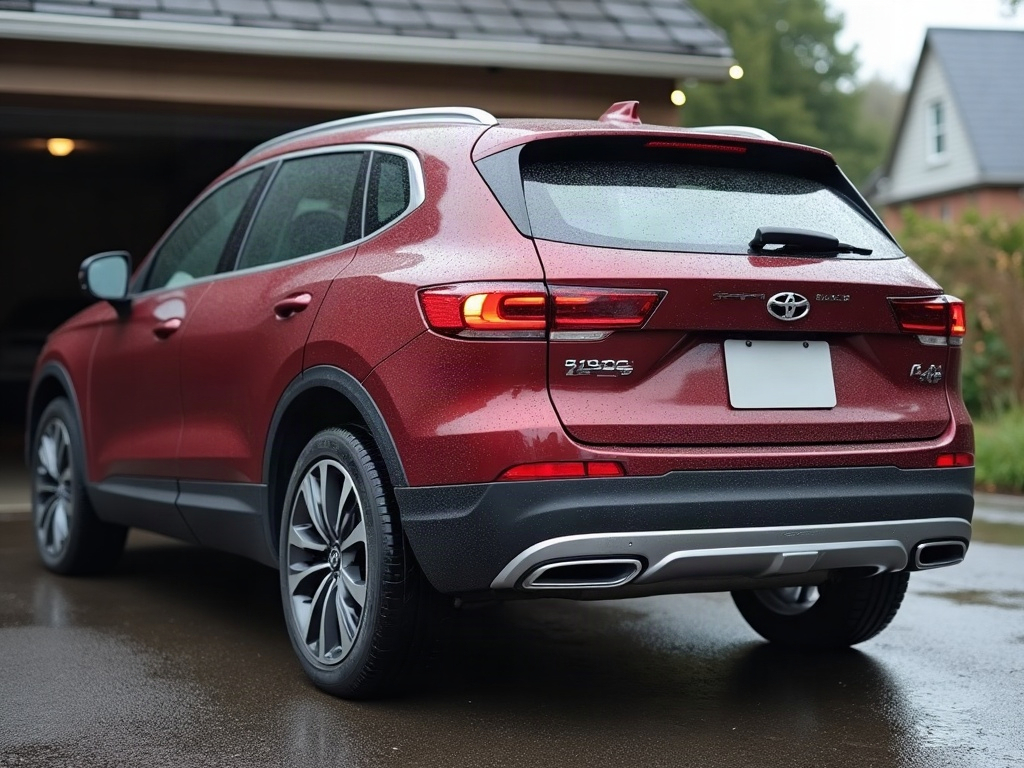 A photorealistic maroon mid-size SUV — AI car build by @hangmp0112