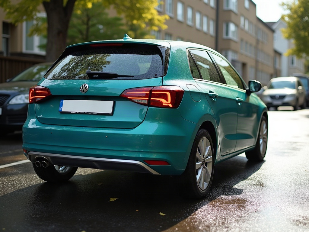 A photorealistic teal five-door hatchback — AI car build by @katherinerhodes52