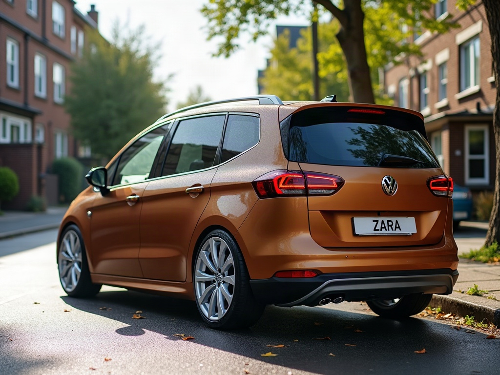 A photorealistic copper small MPV people carrier — AI car build by @diogoalcada