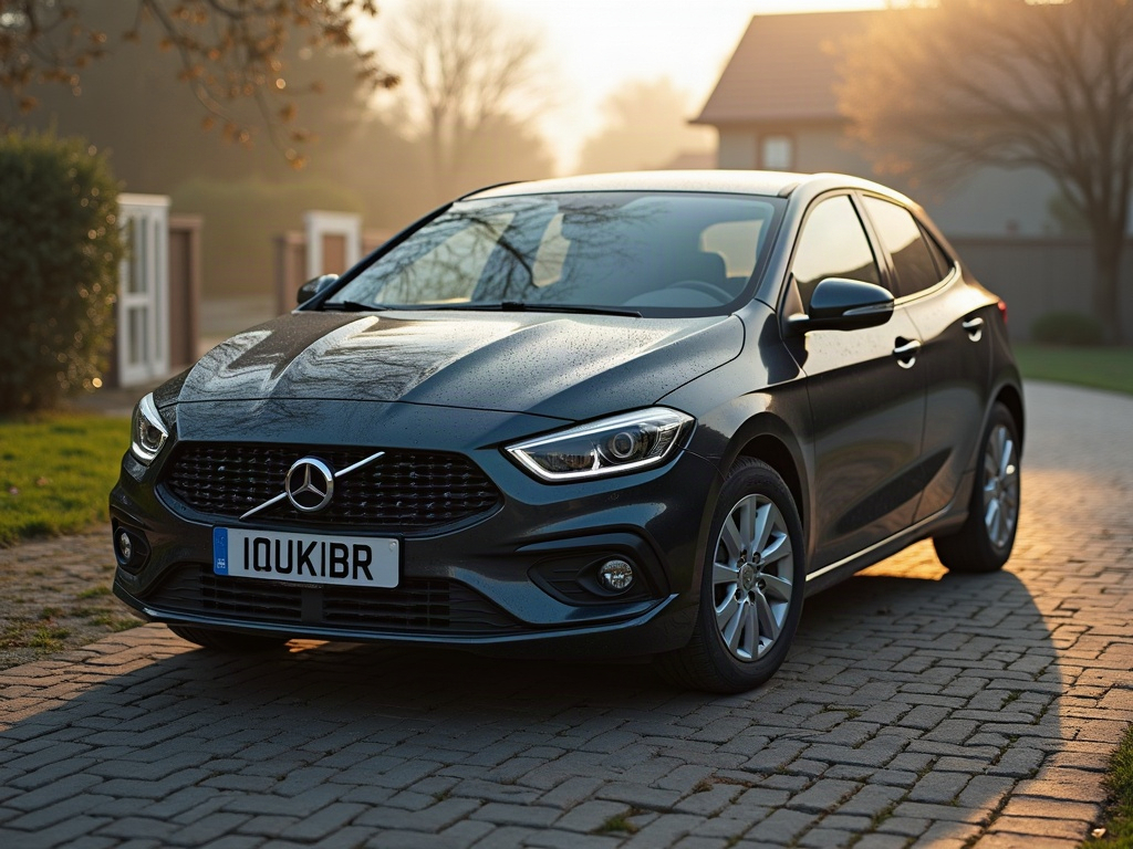 A photorealistic anthracite sporty hatchback — AI car build by @roukibrand
