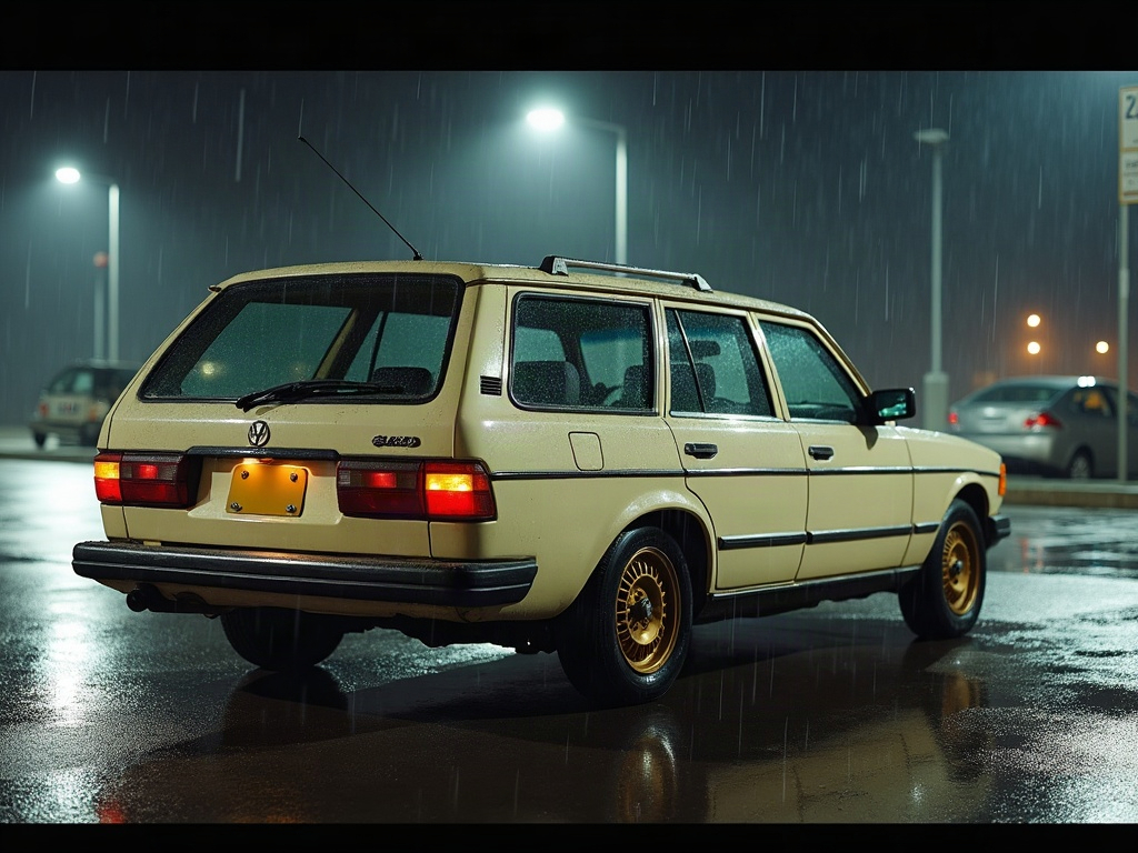 A photorealistic cream high-roof estate — AI car build by @jpkallonen