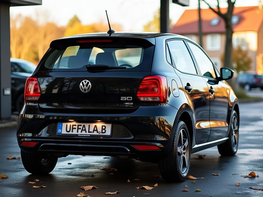 A photorealistic black subcompact car — AI car build by @uffalabhw