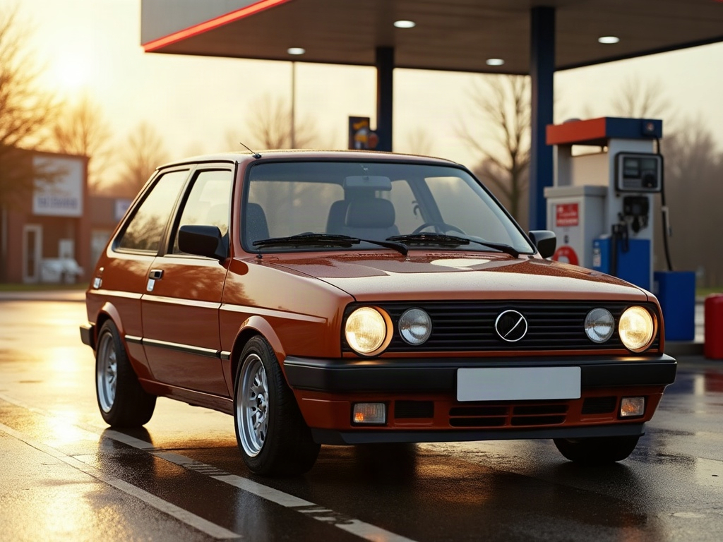 A photorealistic copper family hatchback — AI car build by @offehkome7
