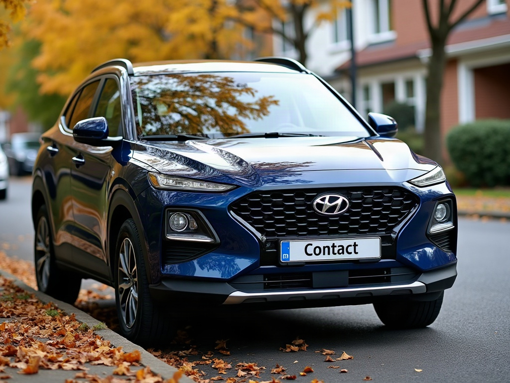 A photorealistic dark blue boxy compact SUV — AI car build by @contactoivonneaguila