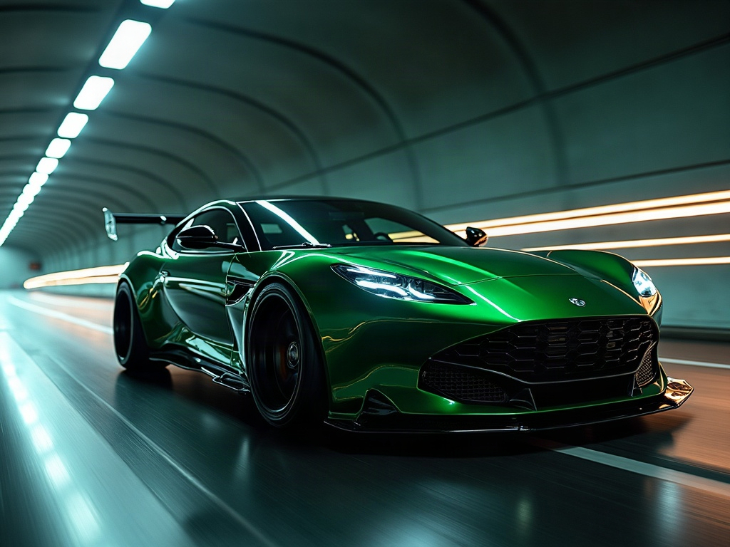 A photorealistic forest green shooting-brake wagon with gloss-black co — AI car build by @ravenmfm