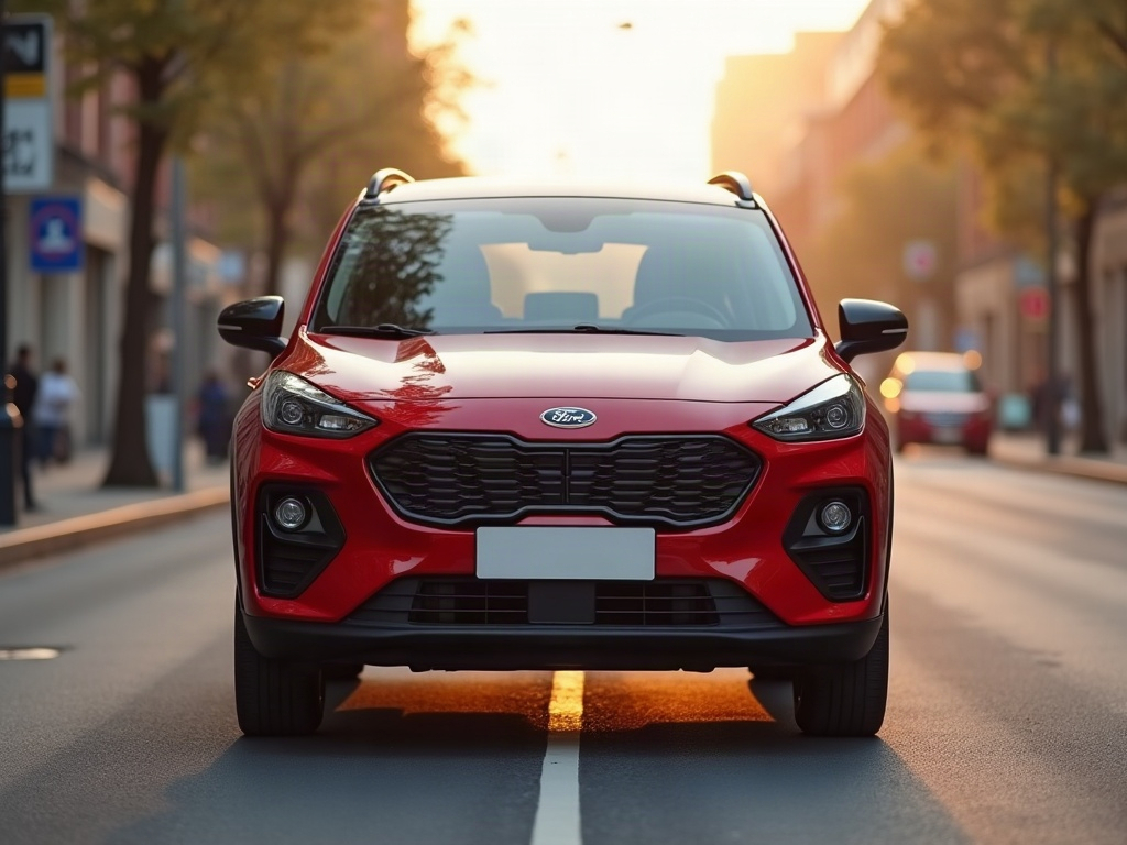 A photorealistic red boxy compact SUV — AI car build by @davidmoore20