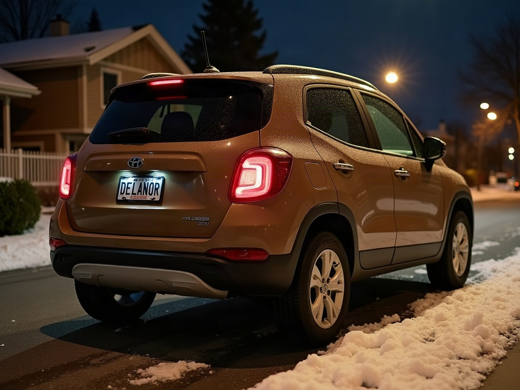 A photorealistic brown boxy compact SUV — AI car build by @nicolaedorcu