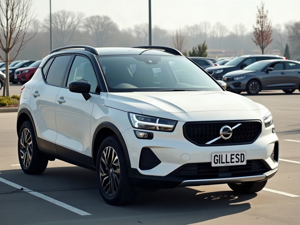 A photorealistic pearl white mid-size crossover — AI car build by @gillesdakouri