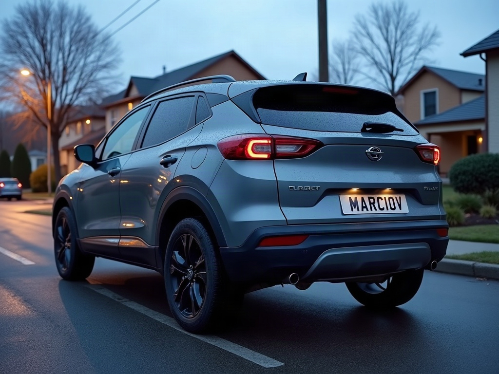 A photorealistic gunmetal grey crossover SUV — AI car build by @marciovieira