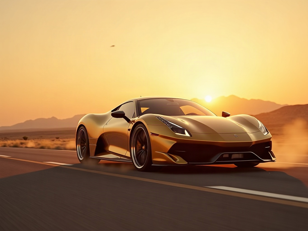 A photorealistic champagne gold luxury sports coupe with chrome multi- — AI car build by @lmtaniguchi