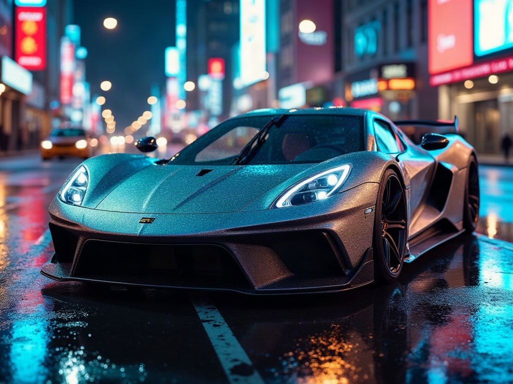 A photorealistic liquid-silver exotic supercar with an aggressive aero — AI car build by @matthewsnogaro