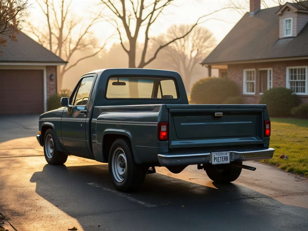 A photorealistic anthracite small pickup — AI car build by @kopavk