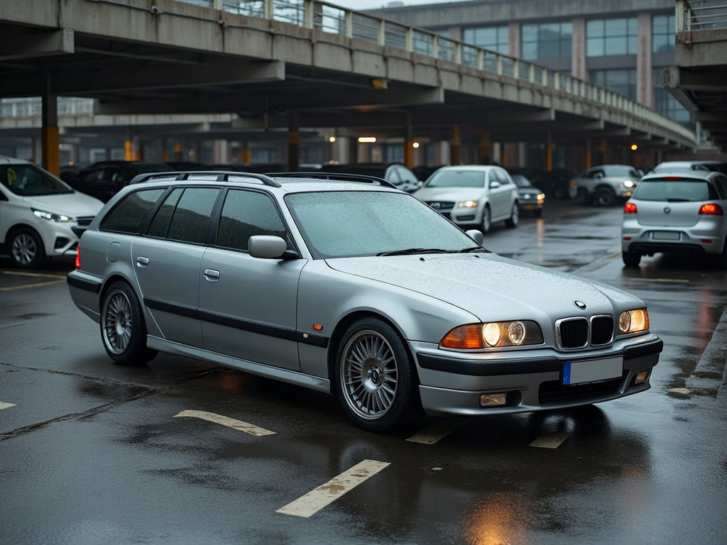 A photorealistic metallic silver high-roof estate — AI car build by @severon48