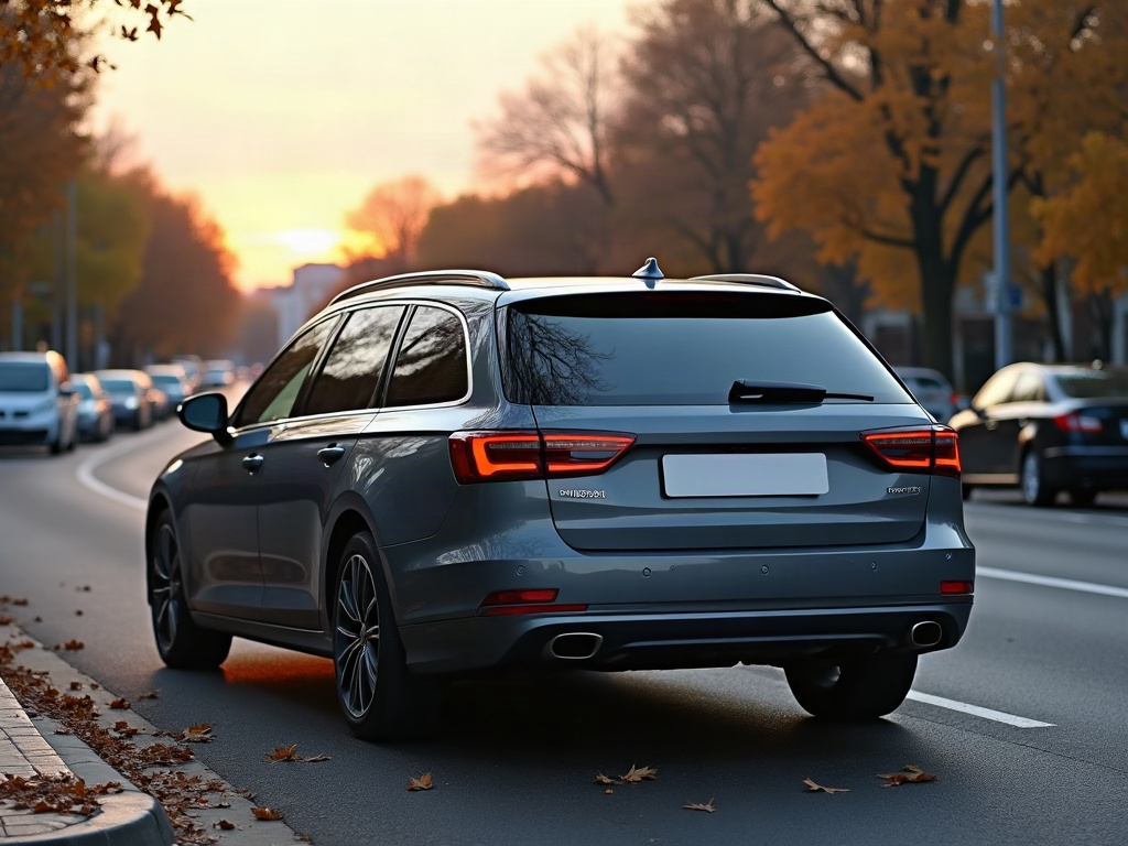 A photorealistic slate estate station wagon — AI car build by @dhannyellahoc