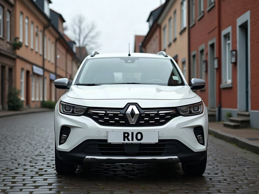 A photorealistic white compact crossover — AI car build by @carmy2008