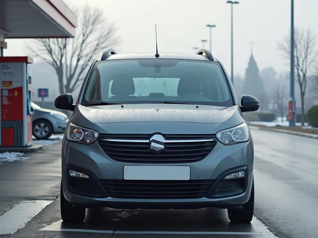 A photorealistic graphite grey small MPV people carrier — AI car build by @nioory