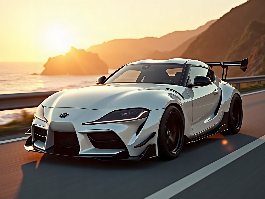 A photorealistic pearl white JDM widebody hot hatch with gloss-black c — AI car build by @driftkai