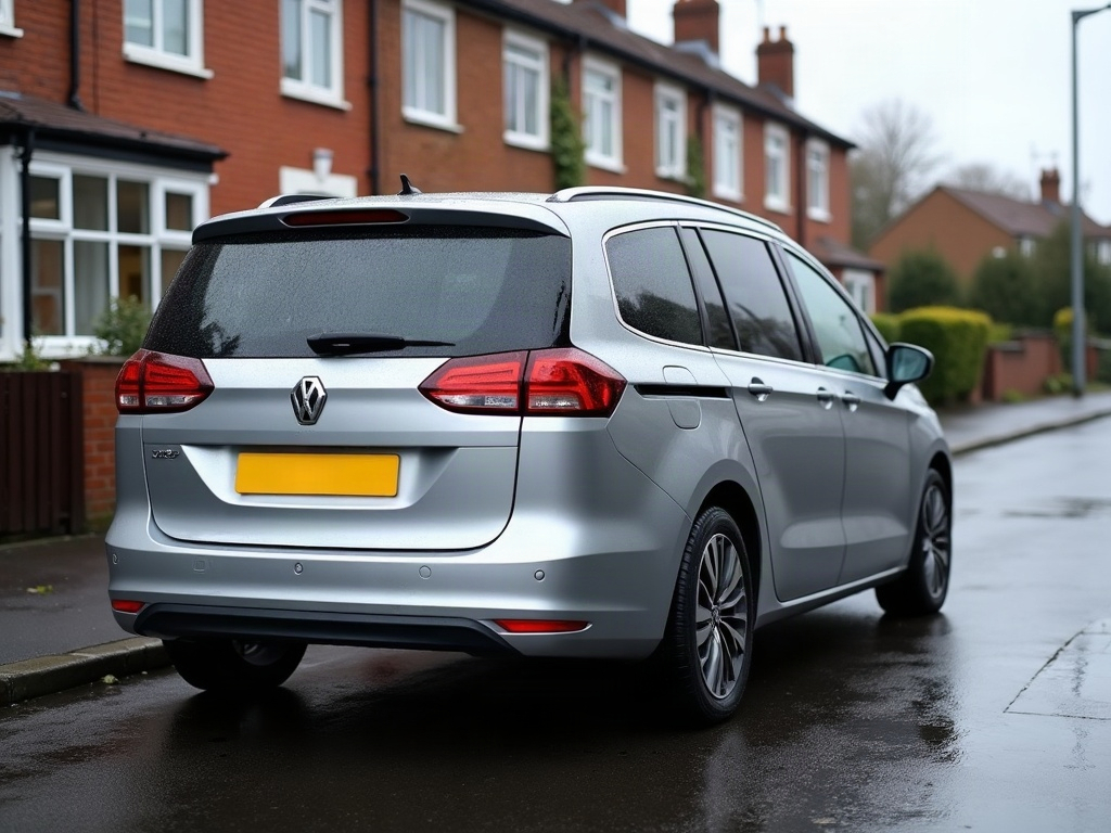 A photorealistic silver seven-seater family MPV — AI car build by @aasubs