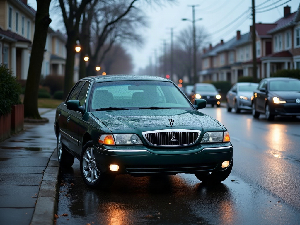 A photorealistic dark green executive sedan — AI car build by @philippeliotard