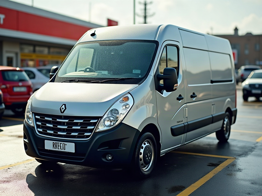 A photorealistic silver small delivery van — AI car build by @diegoeeche