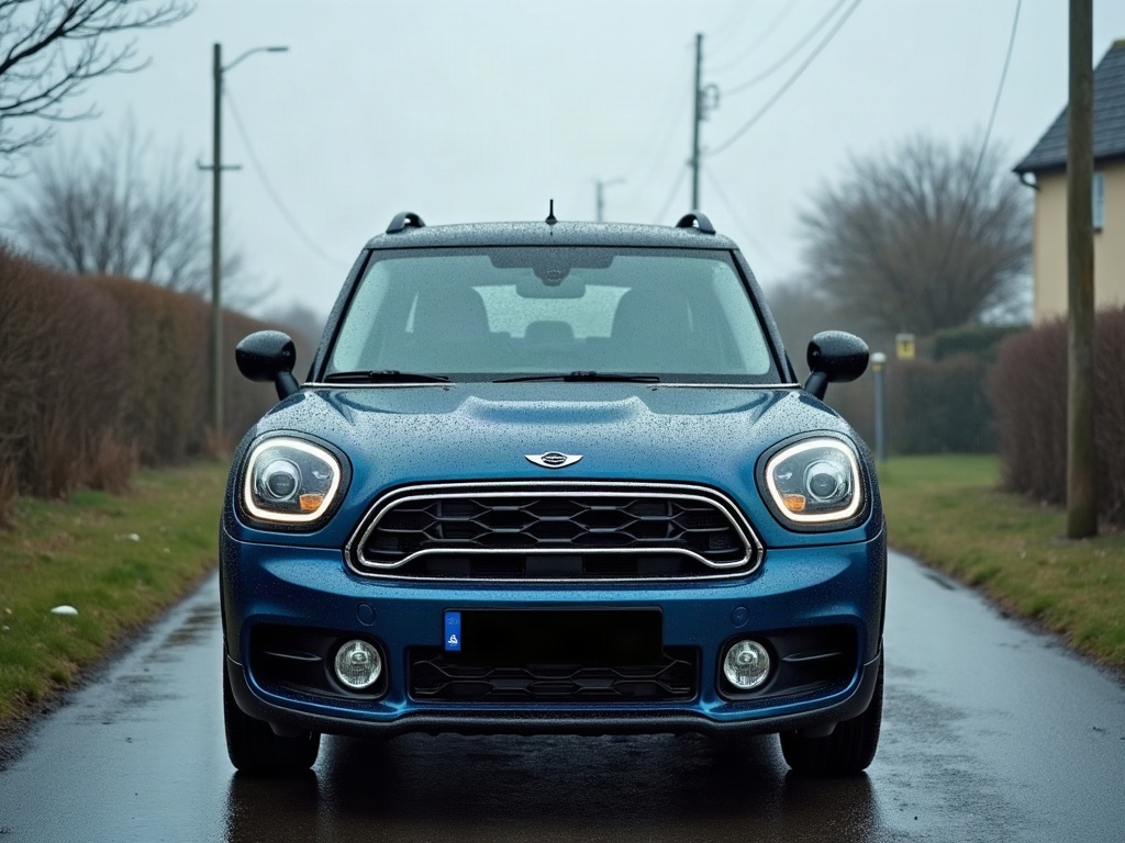 A photorealistic dark blue crossover SUV — AI car build by @ancjunemlangeni