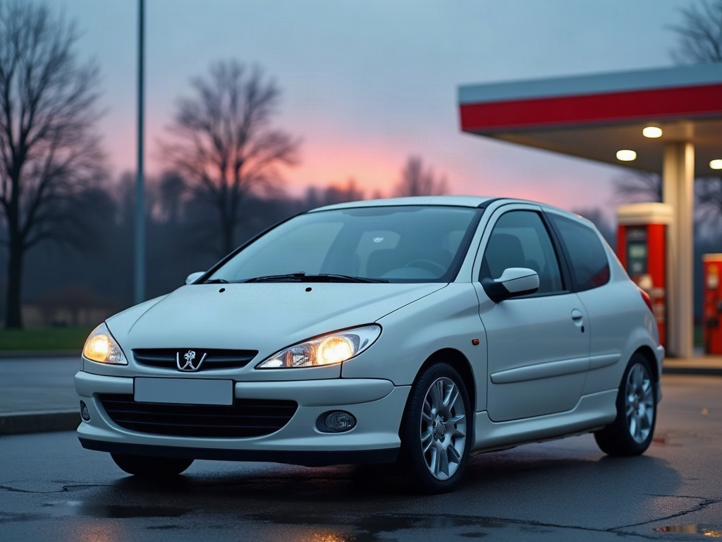 A photorealistic off-white family hatchback — AI car build by @try