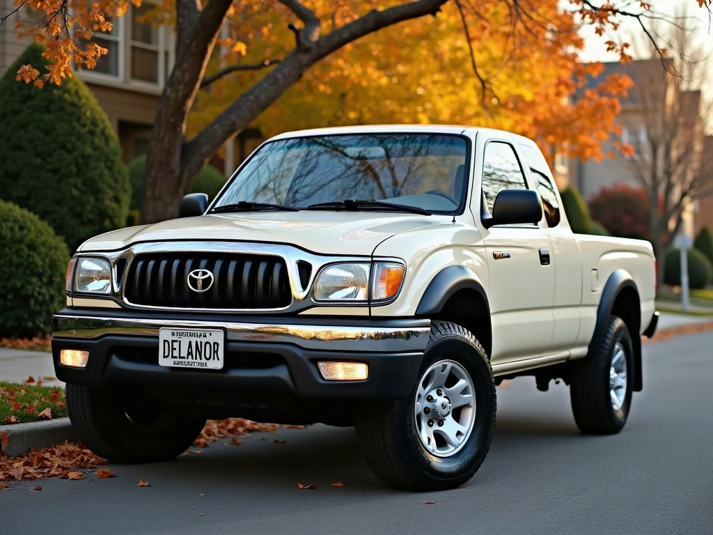 A photorealistic cream double-cab pickup truck — AI car build by @mainsail