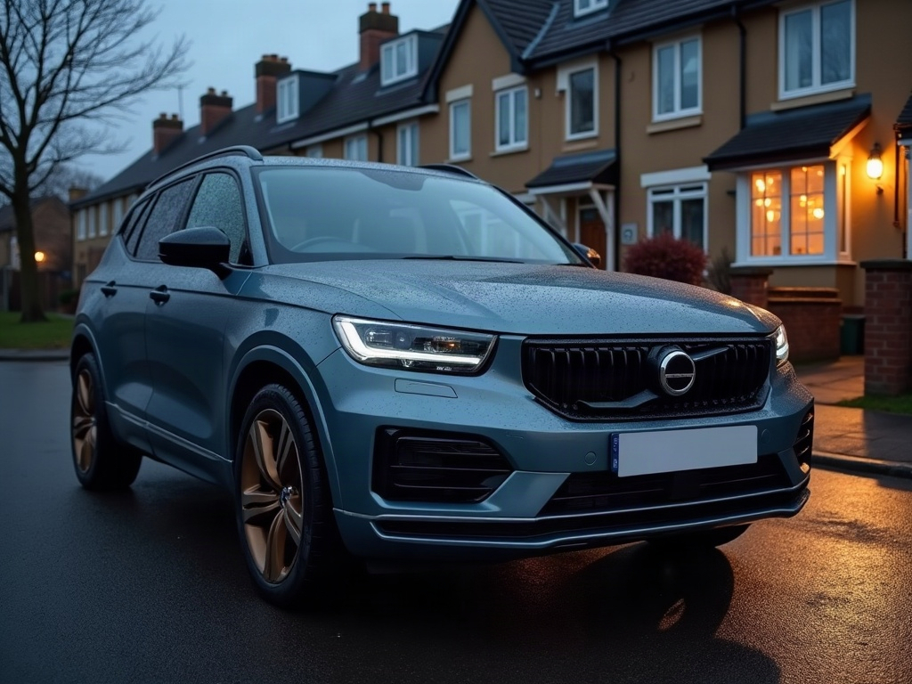 A photorealistic steel blue mid-size SUV — AI car build by @zhukovetssophie
