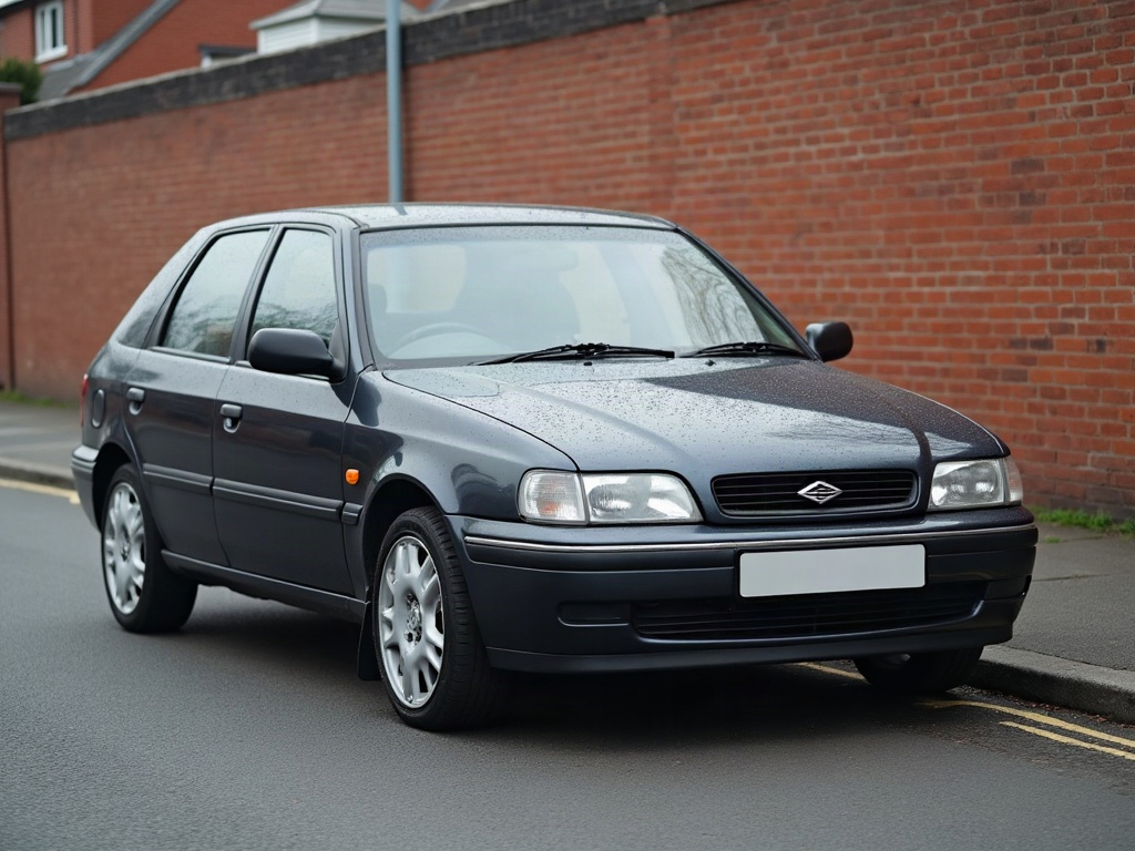 A photorealistic dark grey mid-size family car — AI car build by @oyalachica