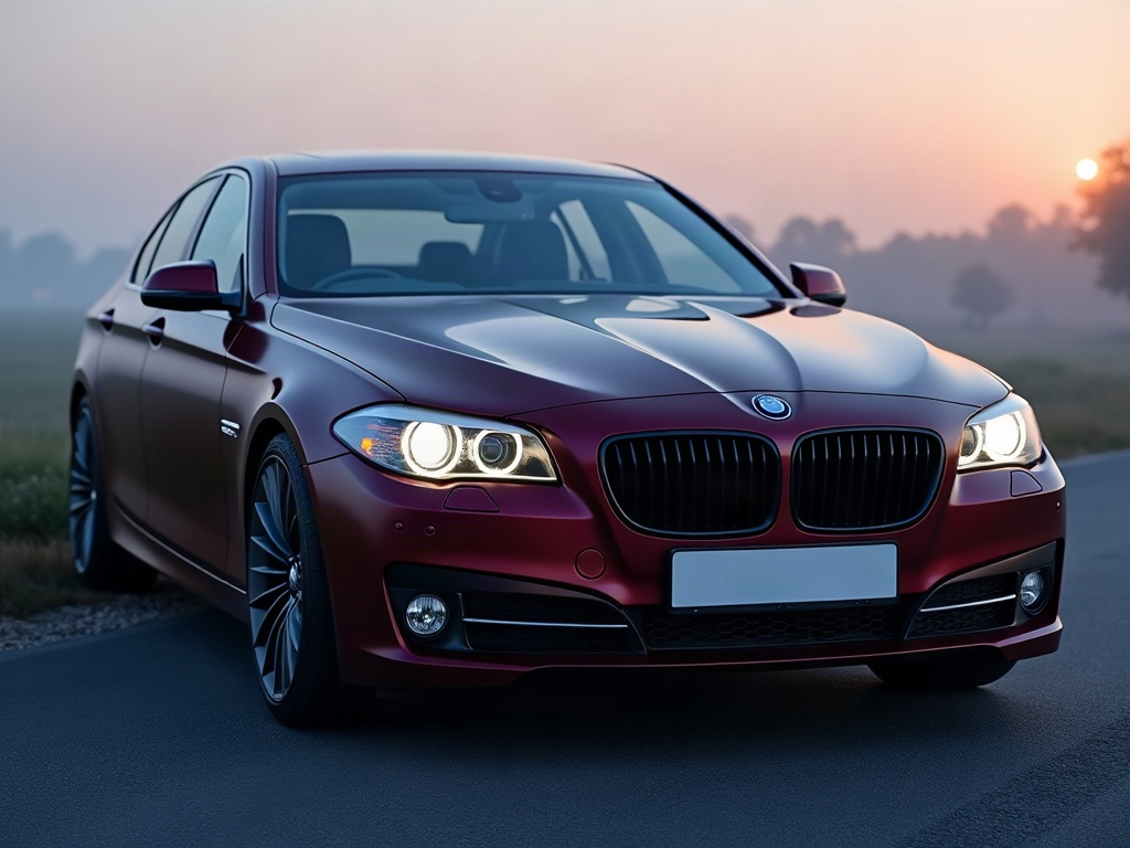 A photorealistic maroon executive sedan — AI car build by @alvessamuel181098sa