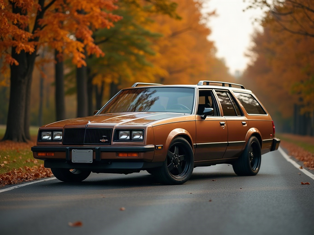 A photorealistic burnt bronze shooting-brake wagon with satin-black mu — AI car build by @thronessate76
