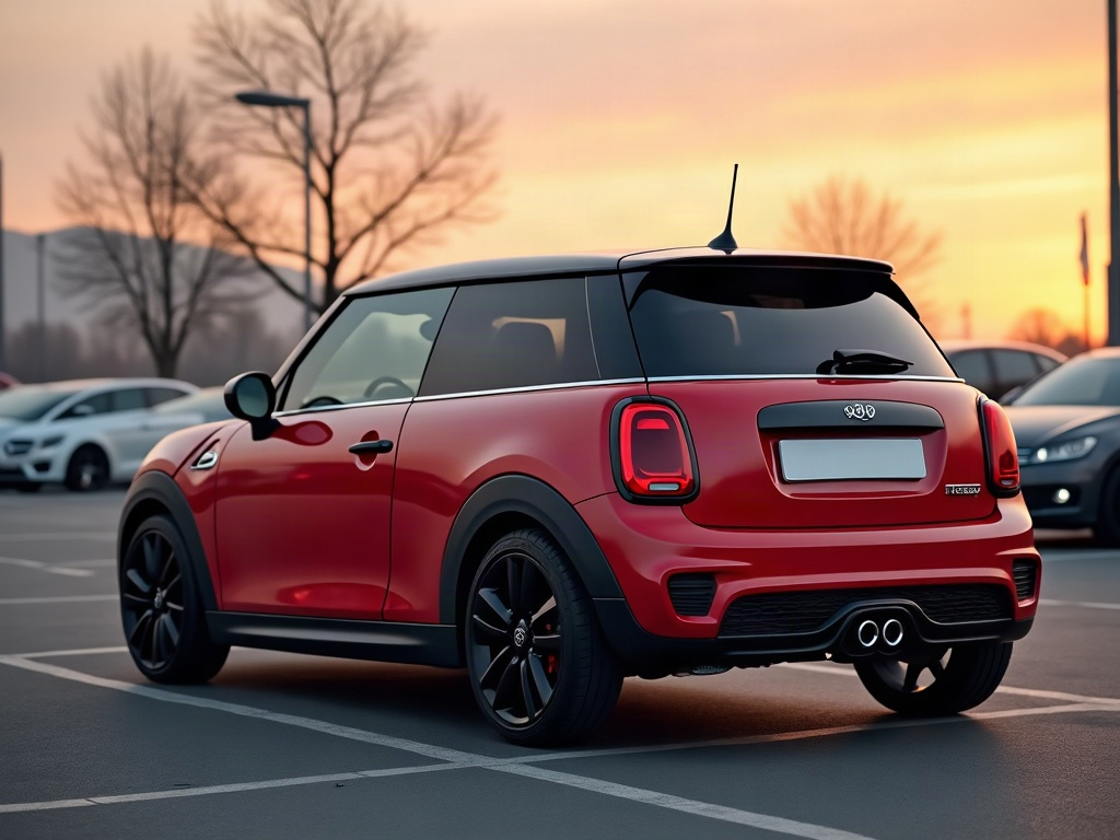A photorealistic red small city car — AI car build by @duartemanager