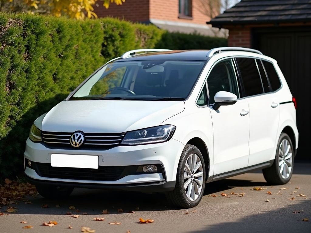 A photorealistic pearl white seven-seater family MPV — AI car build by @dorenxkanso