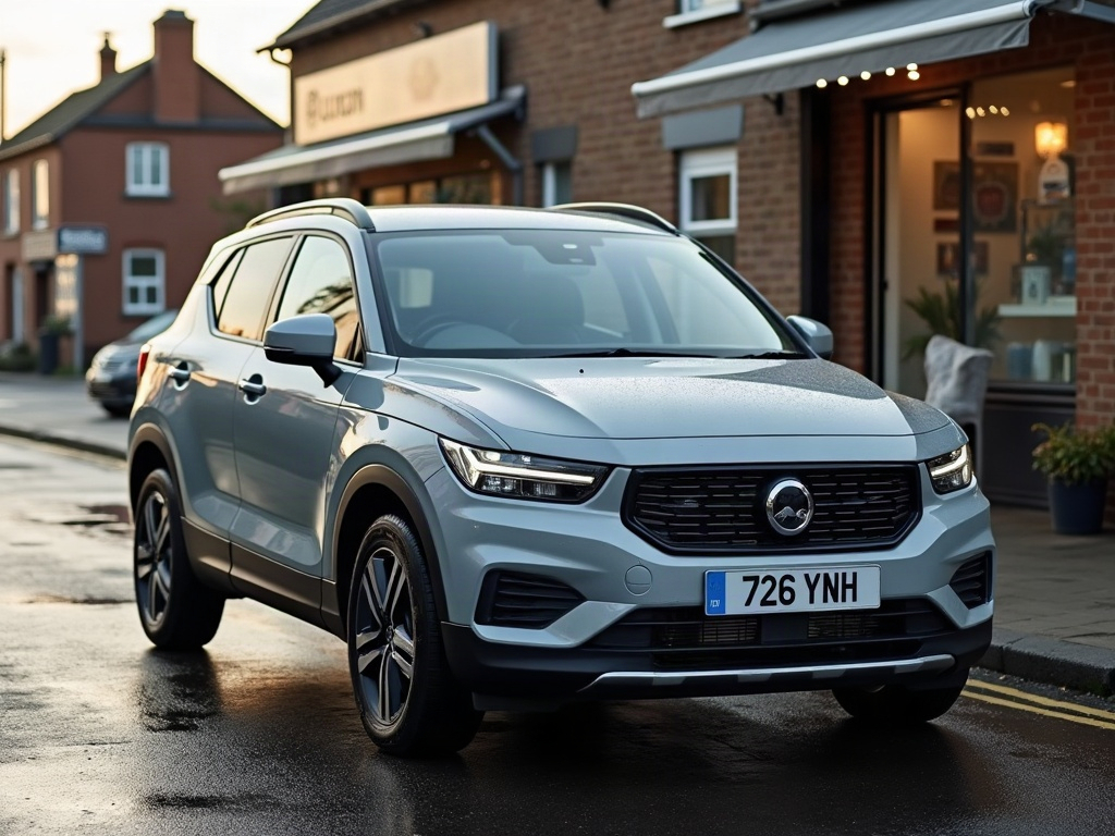 A photorealistic grey compact crossover — AI car build by @726ynh