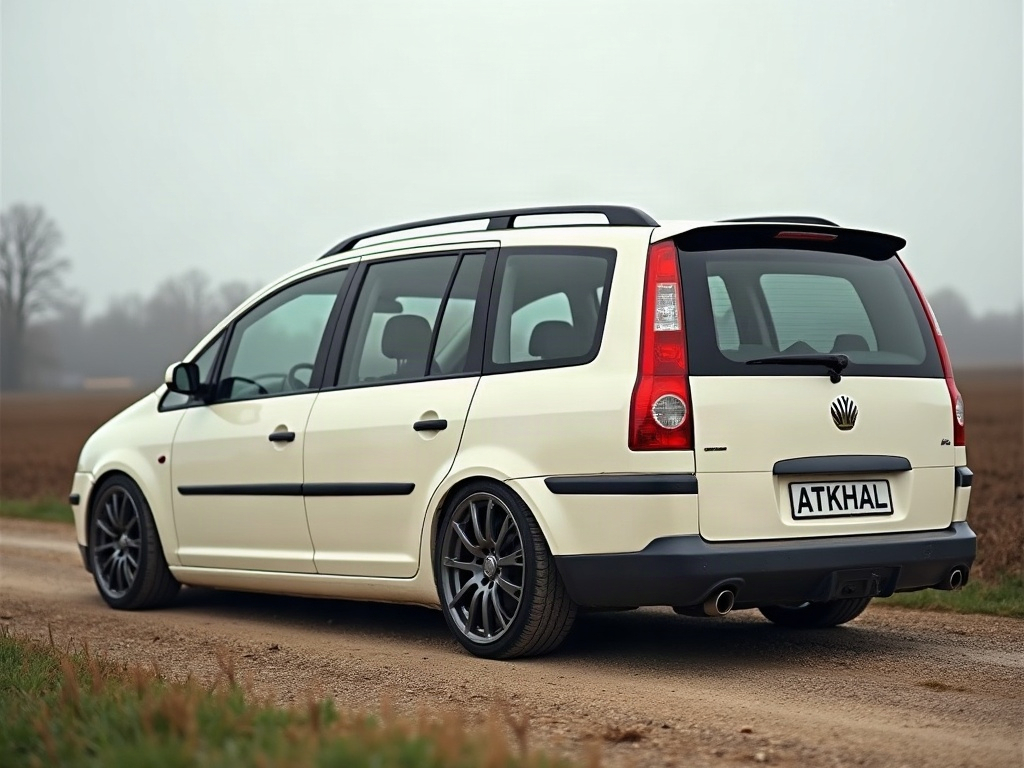 A photorealistic ivory seven-seater family MPV — AI car build by @daalderson32