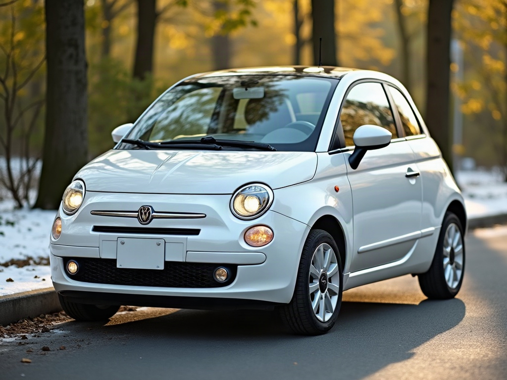 A photorealistic pearl white city micro-car — AI car build by @daalderson32