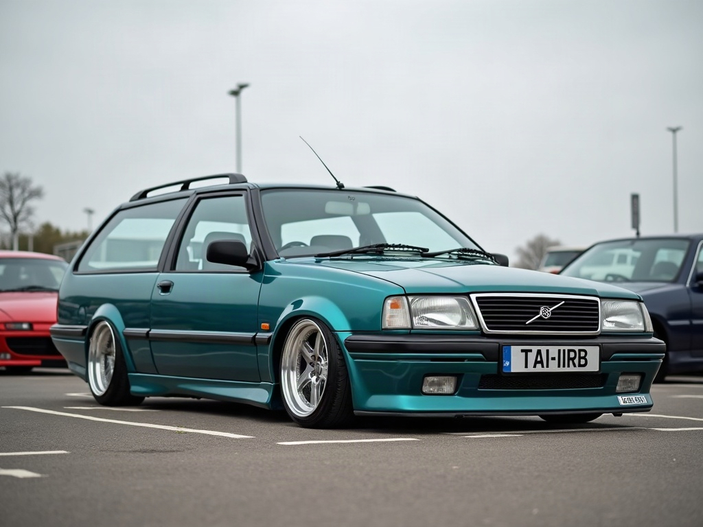 A photorealistic teal high-roof estate — AI car build by @tahiirbalci