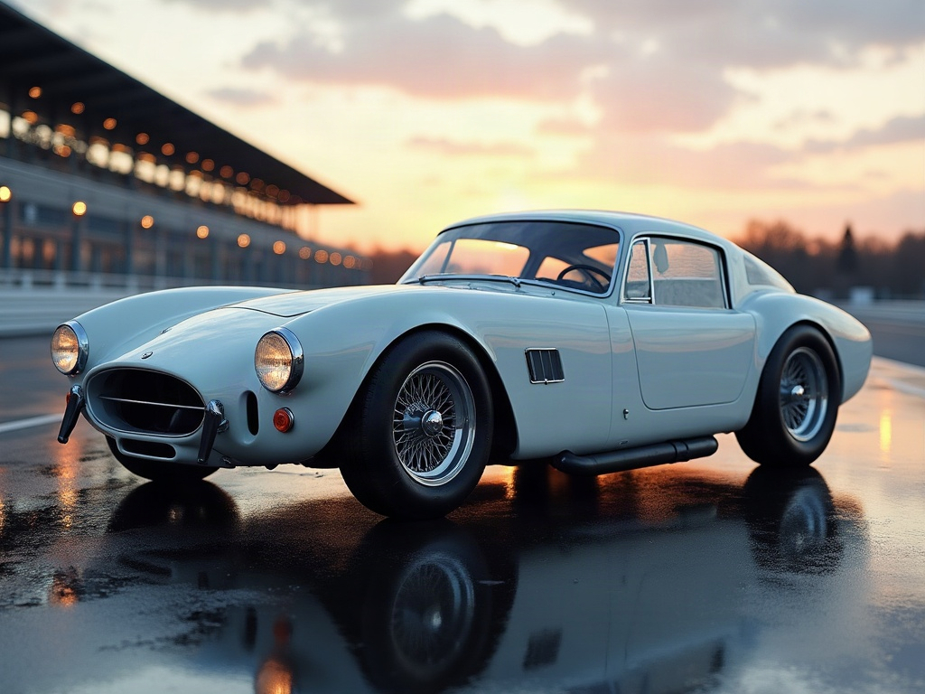 A photorealistic pearl white classic restomod coupe with silver cross- — AI car build by @jaimeestega