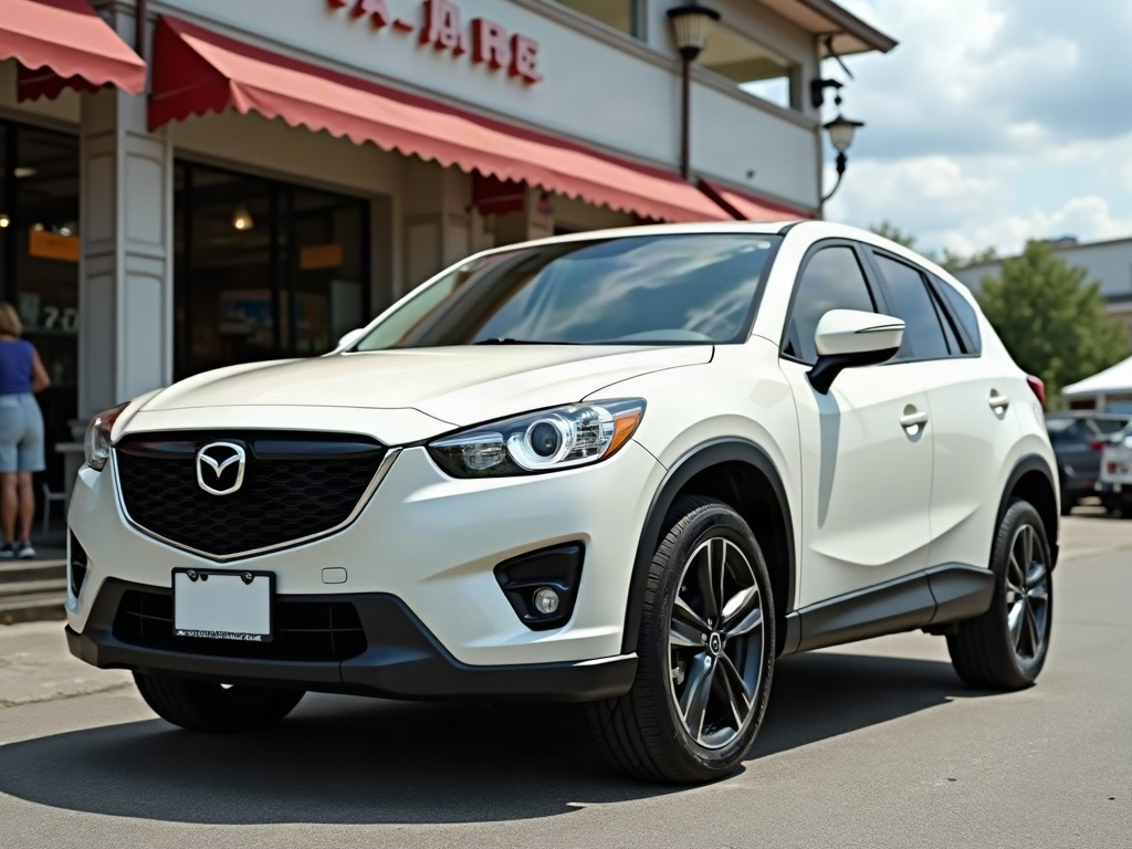 A photorealistic off-white small family SUV — AI car build by @brandonreifer