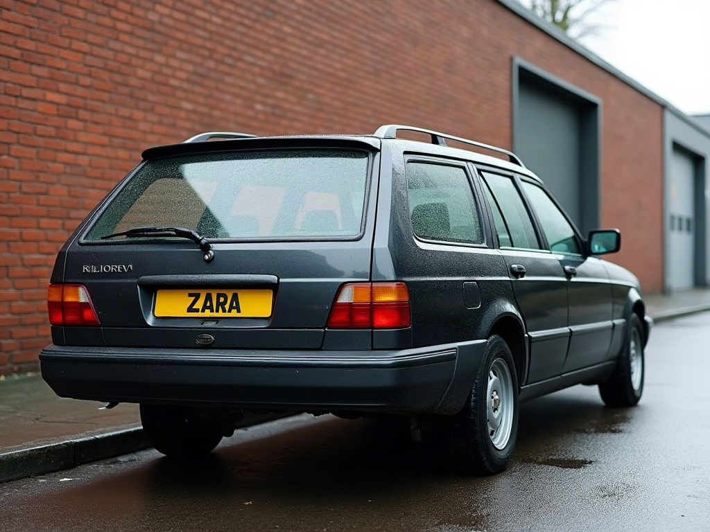 A photorealistic dark grey estate station wagon — AI car build by @mmkboss