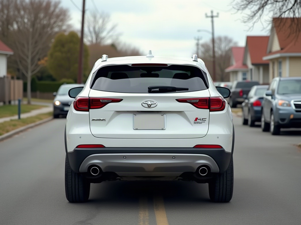 A photorealistic white crossover SUV — AI car build by @alejotorrespe