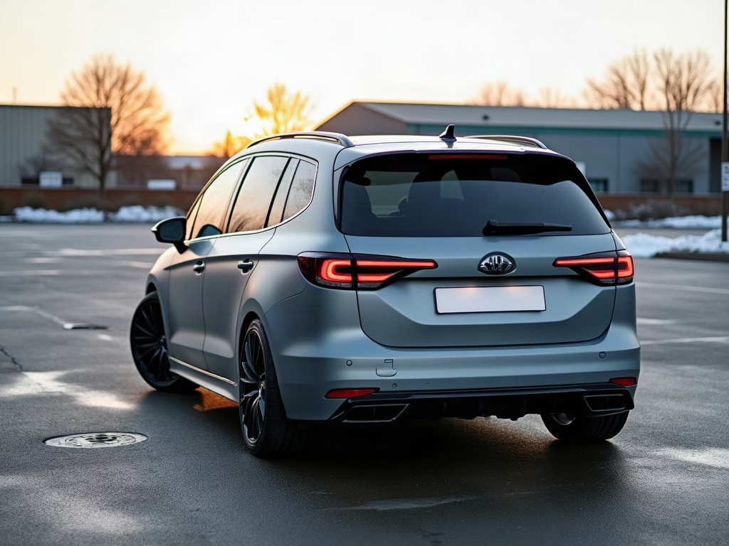 A photorealistic matte grey small MPV people carrier — AI car build by @juliantmedical