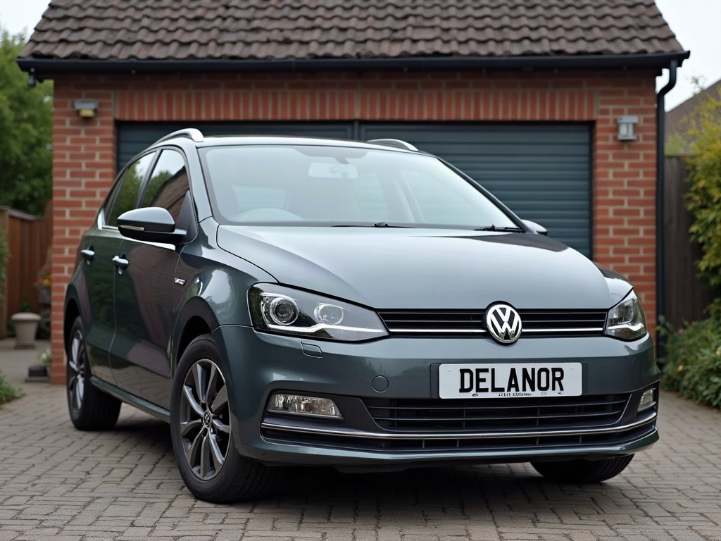A photorealistic dark grey family hatchback — AI car build by @delanoremy