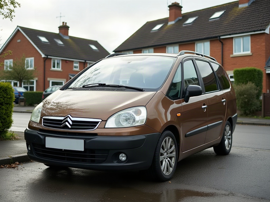 A photorealistic brown seven-seater family MPV — AI car build by @djiroiranie
