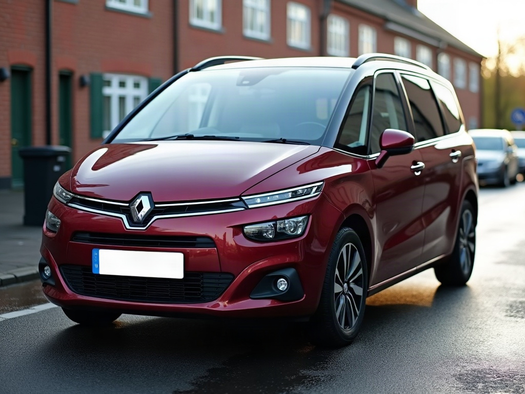 A photorealistic burgundy seven-seater family MPV — AI car build by @thaispinto