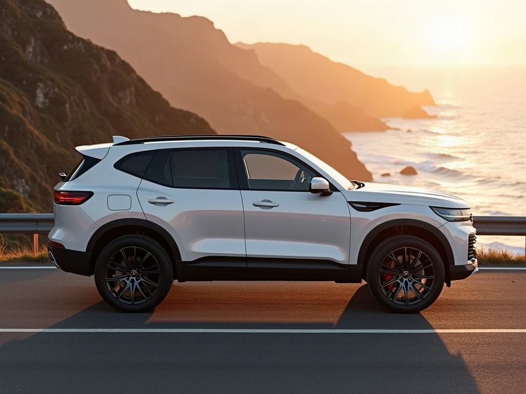 A photorealistic pearl white rugged off-road SUV with gunmetal mesh wh — AI car build by @peterrobertlam